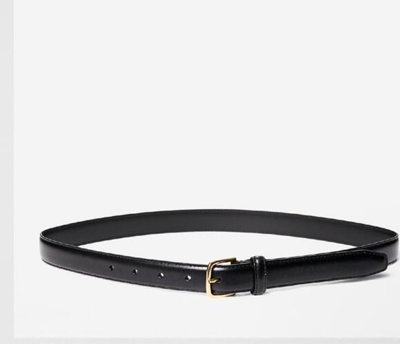 NWOT: Aritzia Essentials Solid Brass Leather Belt Size XL main image 5